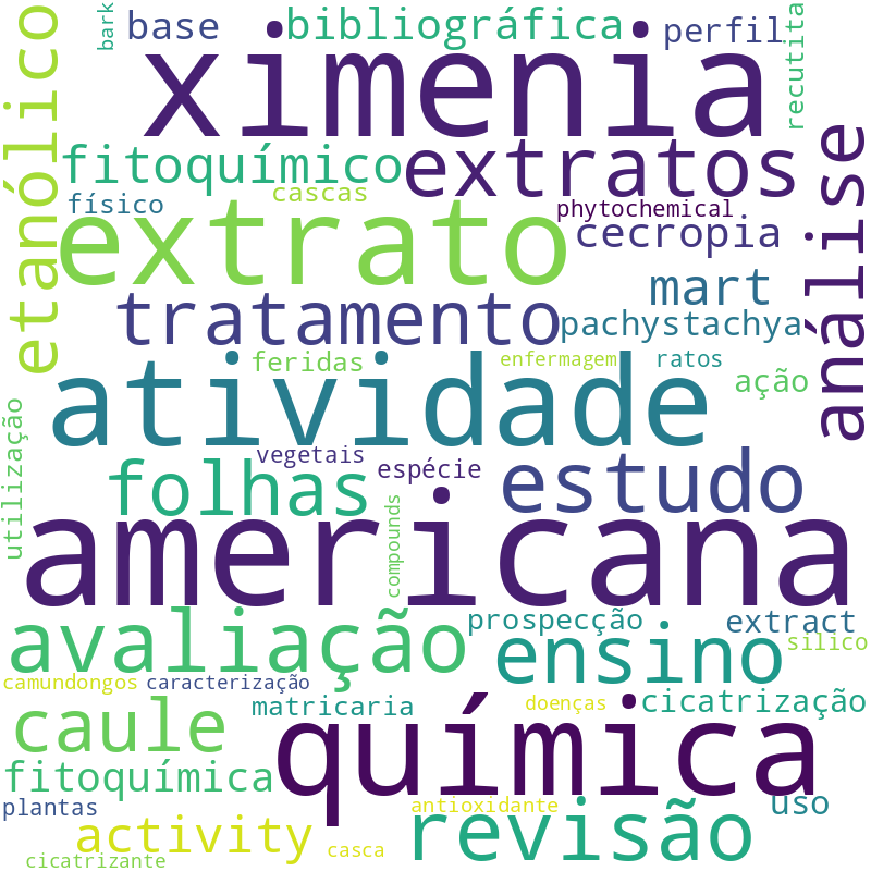 Nuvem de termos dos títulos das publicações