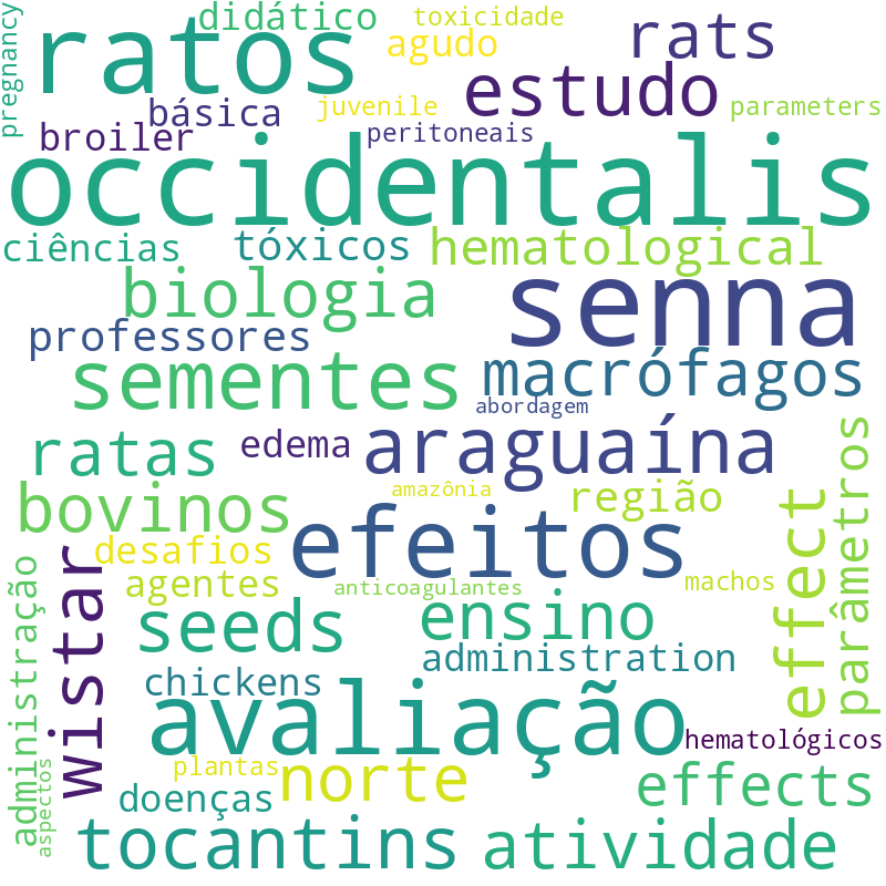 Nuvem de termos dos títulos das publicações