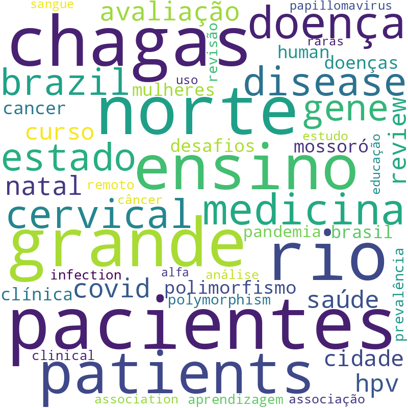 Nuvem de termos dos títulos das publicações