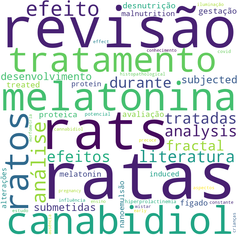 Nuvem de termos dos títulos das publicações