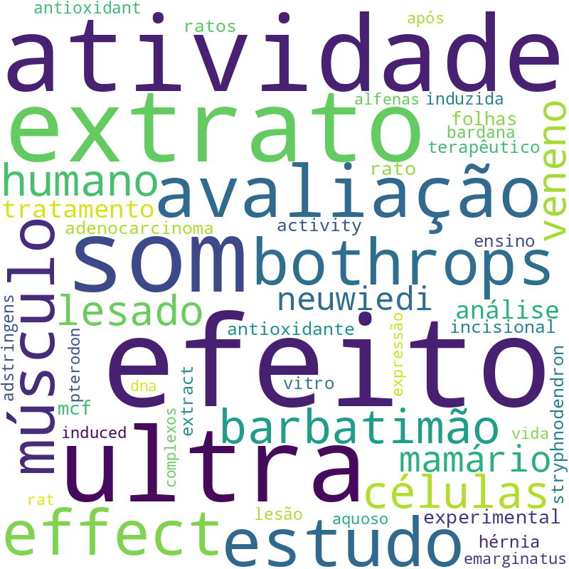 Nuvem de termos dos títulos das publicações
