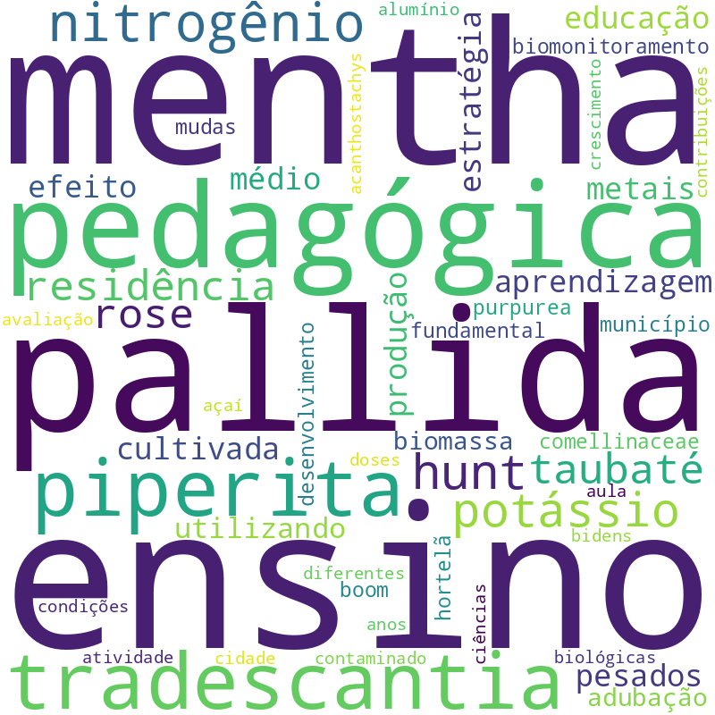 Nuvem de termos dos títulos das publicações