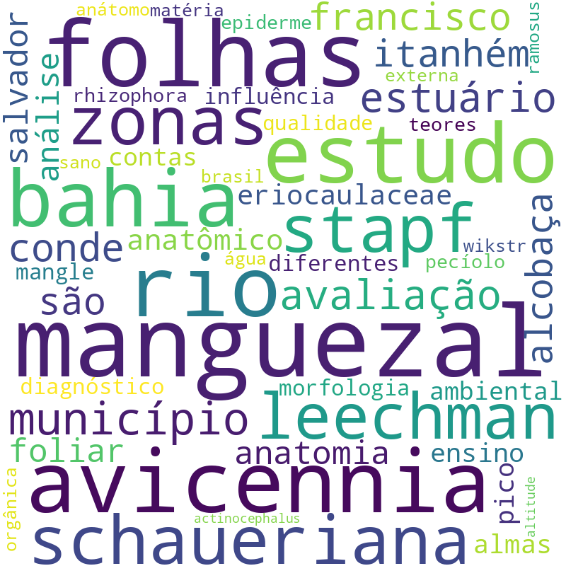 Nuvem de termos dos títulos das publicações