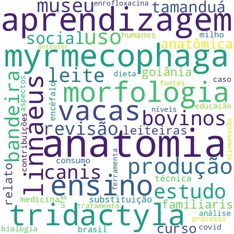 Nuvem de termos dos títulos das publicações