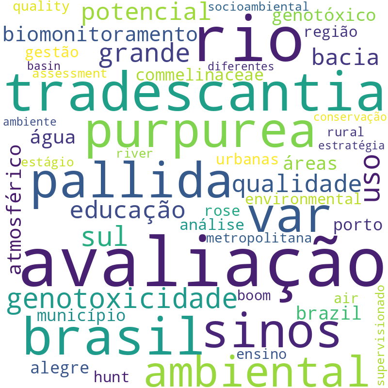 Nuvem de termos dos títulos das publicações