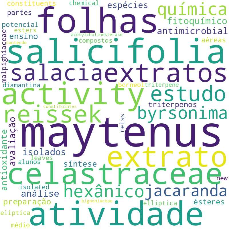 Nuvem de termos dos títulos das publicações