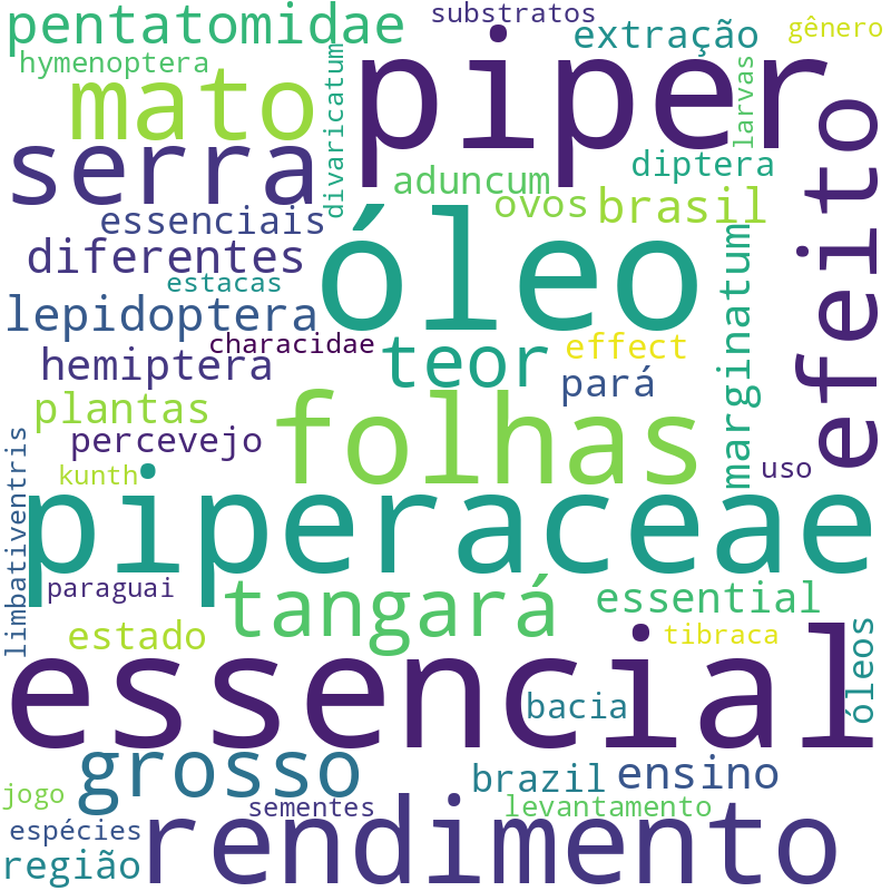 Nuvem de termos dos títulos das publicações