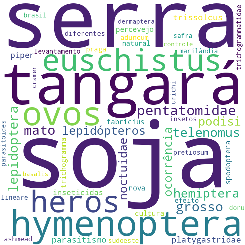Nuvem de termos dos títulos das publicações