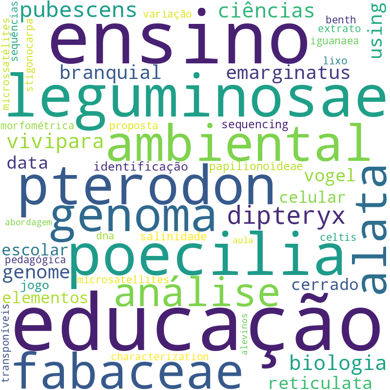 Nuvem de termos dos títulos das publicações