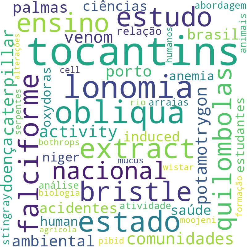 Nuvem de termos dos títulos das publicações