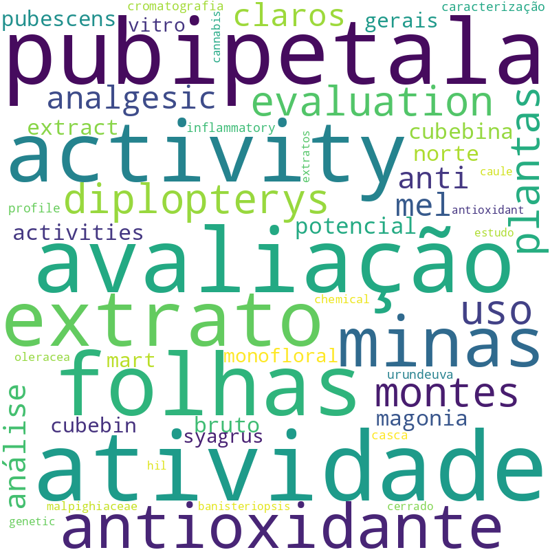 Nuvem de termos dos títulos das publicações