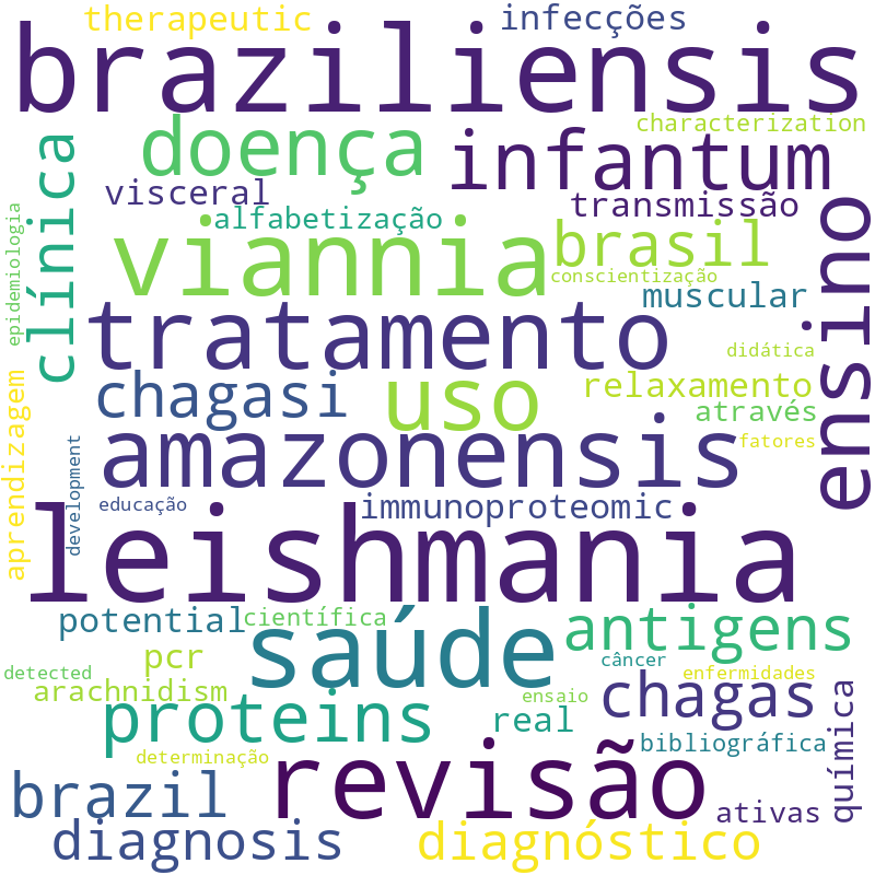 Nuvem de termos dos títulos das publicações