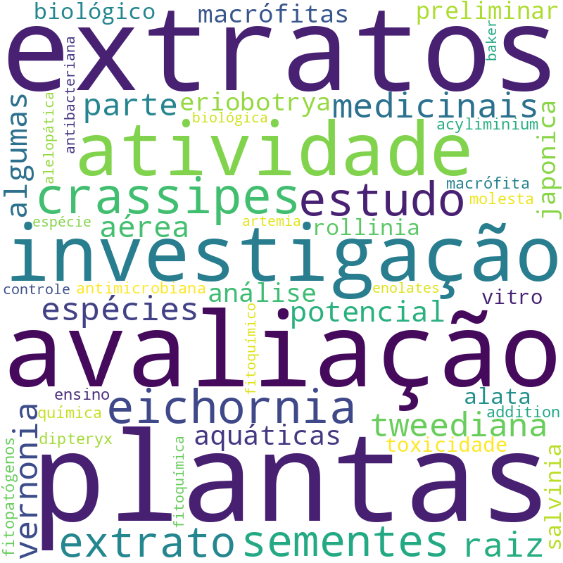 Nuvem de termos dos títulos das publicações