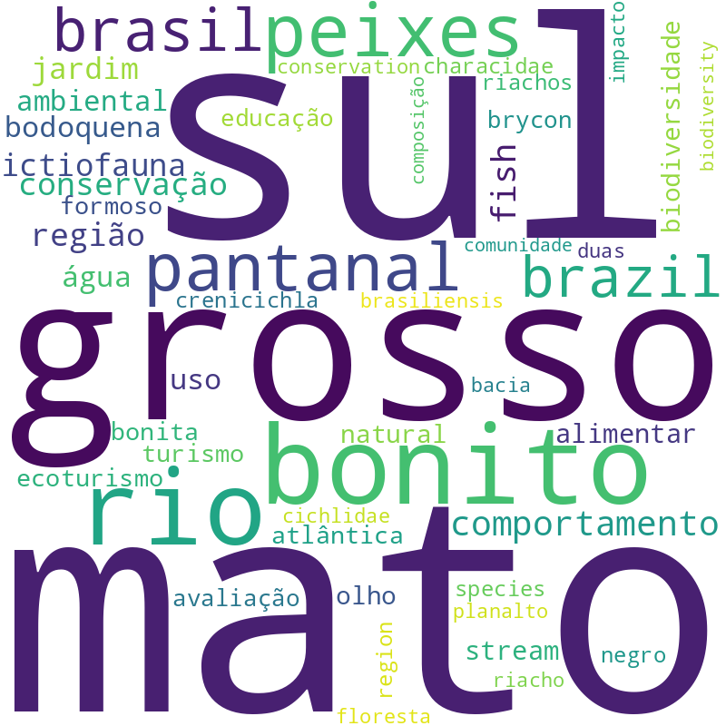 Nuvem de termos dos títulos das publicações