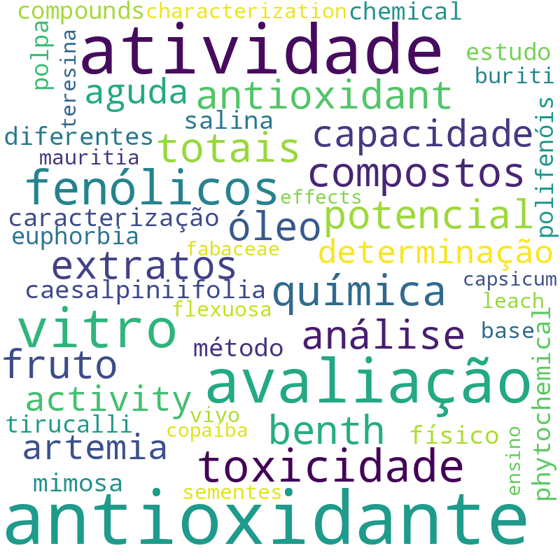 Nuvem de termos dos títulos das publicações
