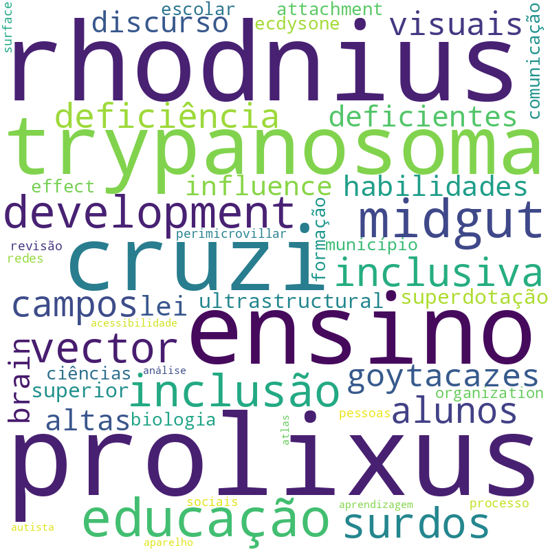 Nuvem de termos dos títulos das publicações
