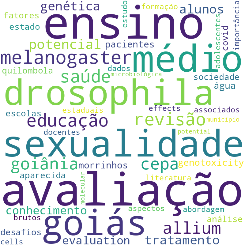 Nuvem de termos dos títulos das publicações