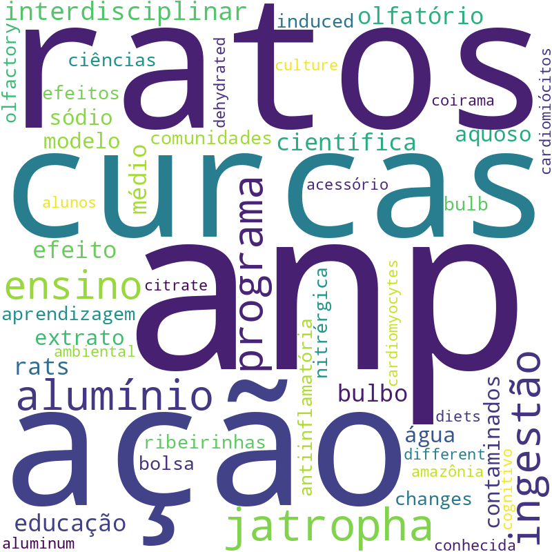 Nuvem de termos dos títulos das publicações