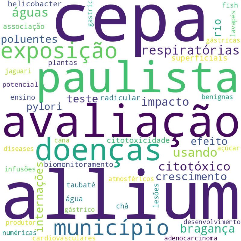 Nuvem de termos dos títulos das publicações