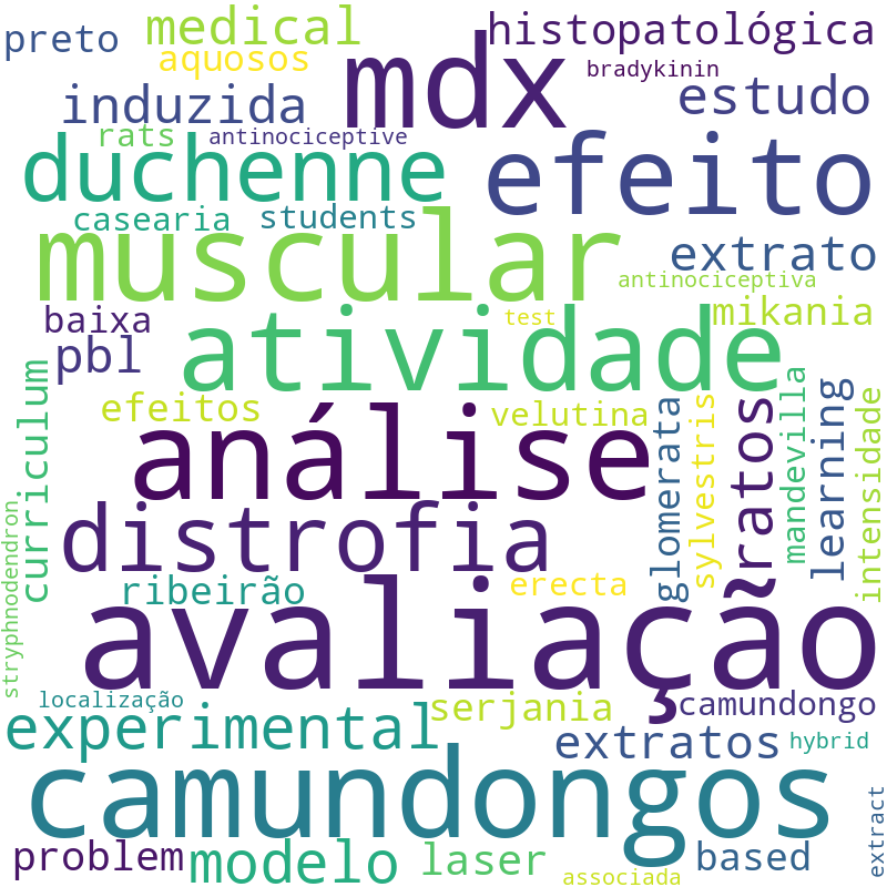 Nuvem de termos dos títulos das publicações