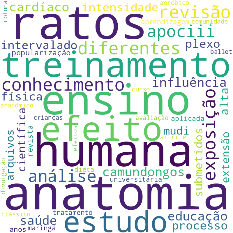 Nuvem de termos dos títulos das publicações