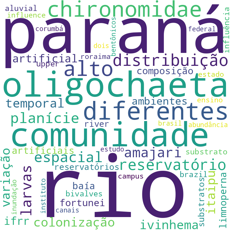 Nuvem de termos dos títulos das publicações