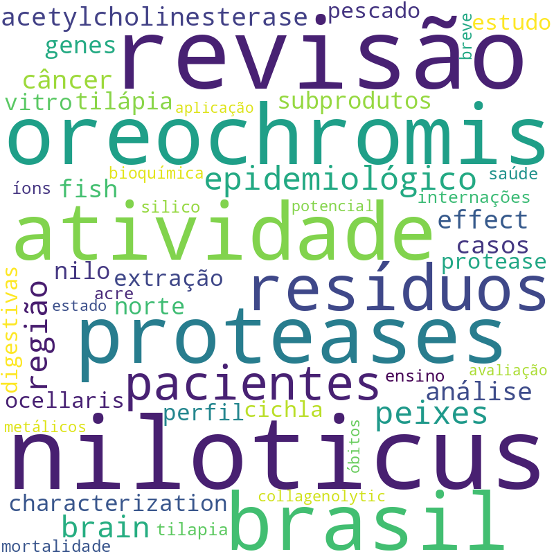 Nuvem de termos dos títulos das publicações