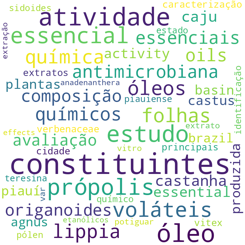 Nuvem de termos dos títulos das publicações