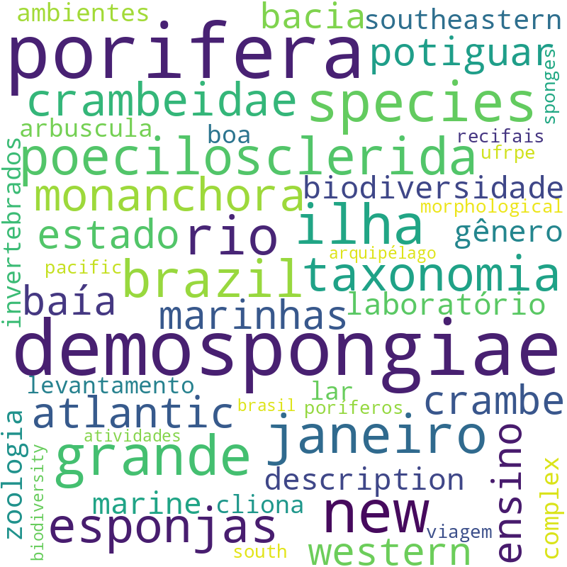 Nuvem de termos dos títulos das publicações