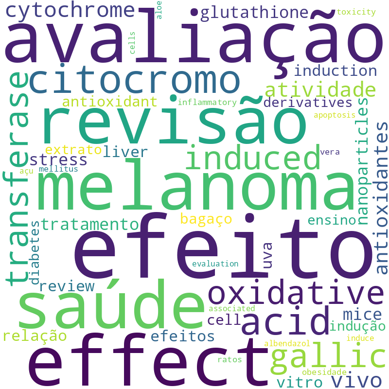 Nuvem de termos dos títulos das publicações