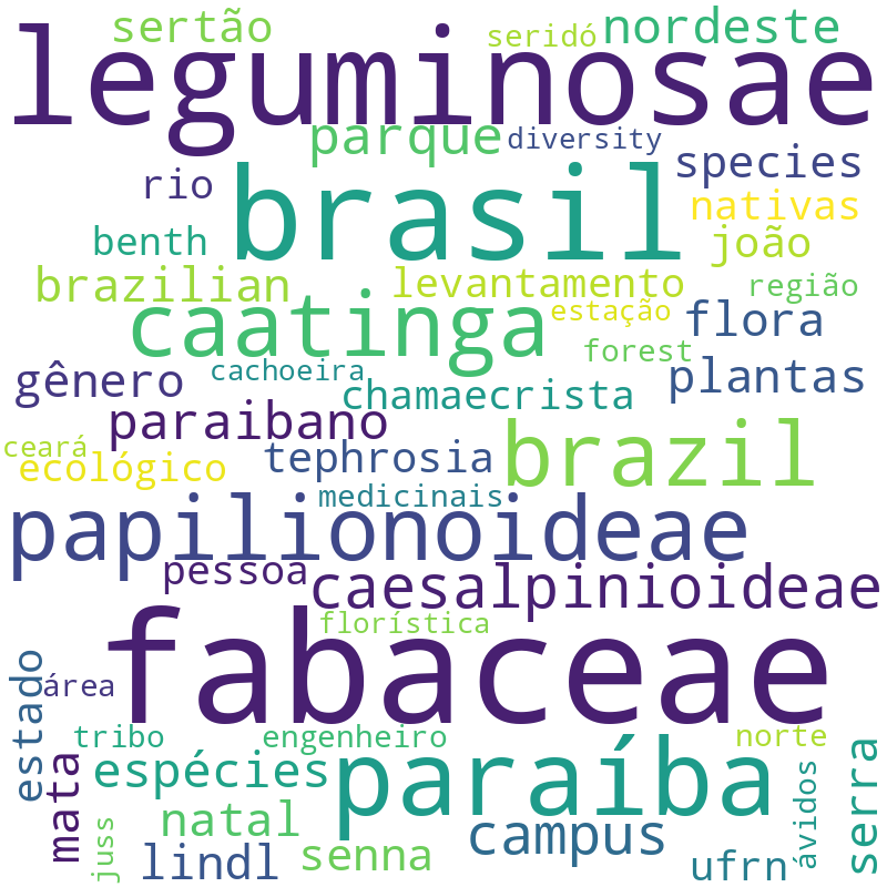 Nuvem de termos dos títulos das publicações