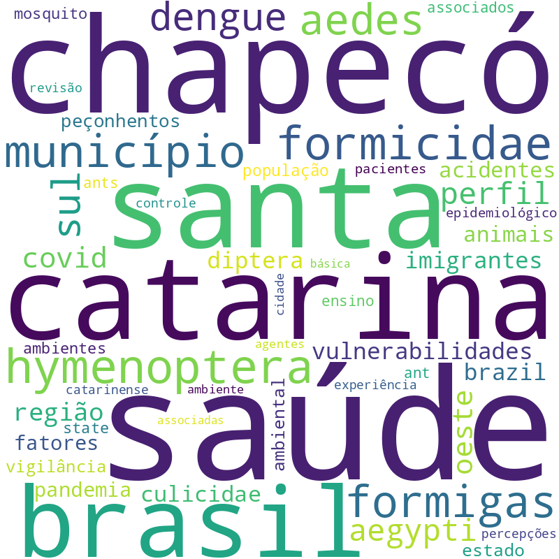 Nuvem de termos dos títulos das publicações