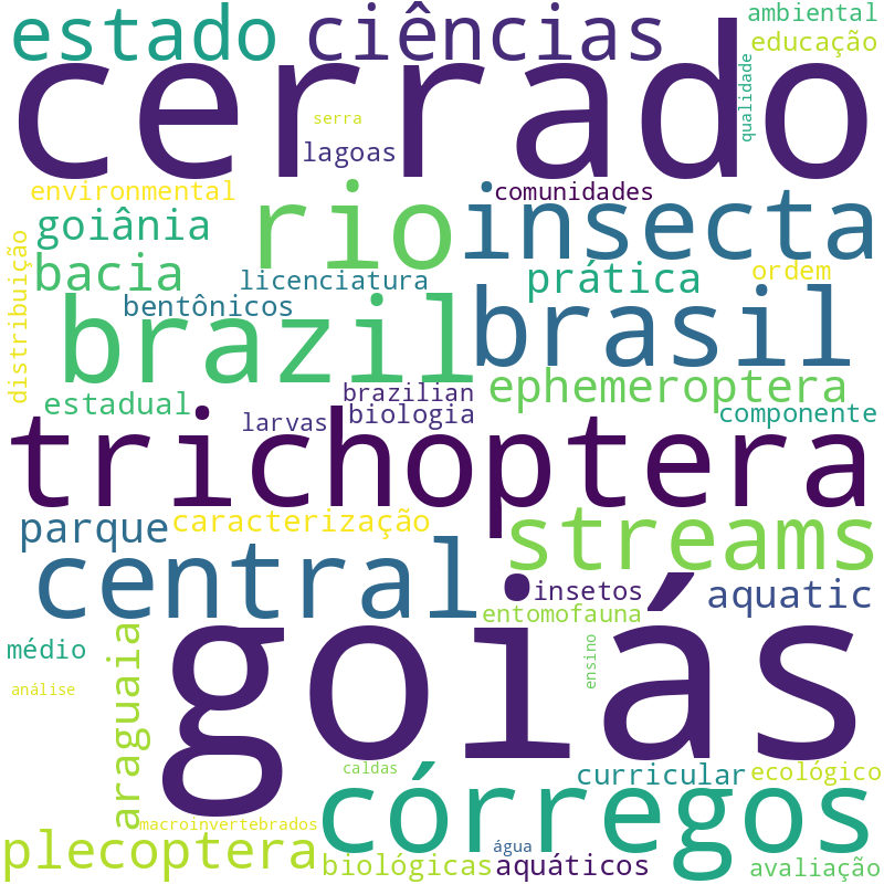 Nuvem de termos dos títulos das publicações