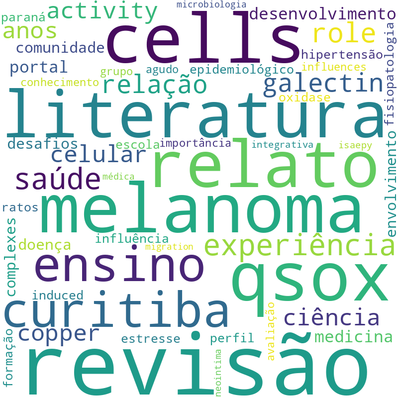 Nuvem de termos dos títulos das publicações