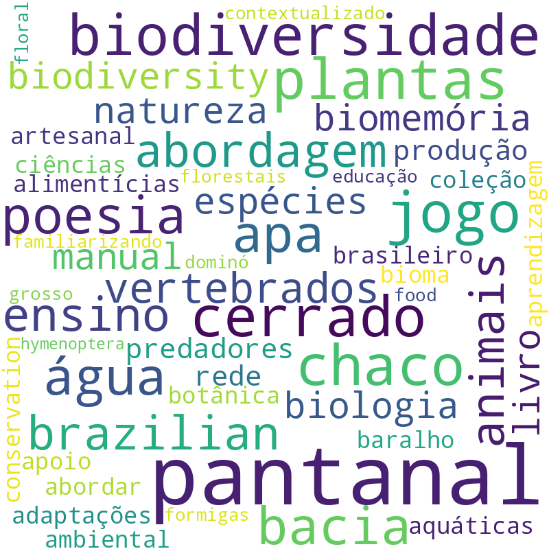 Nuvem de termos dos títulos das publicações