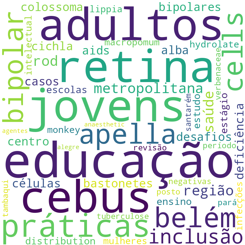 Nuvem de termos dos títulos das publicações