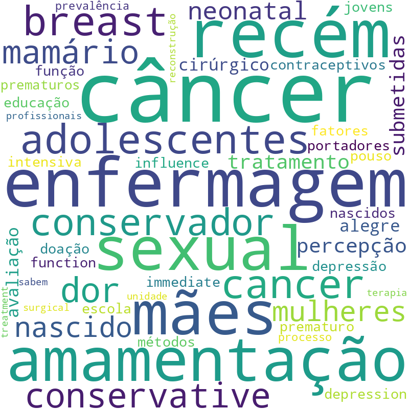 Nuvem de termos dos títulos das publicações