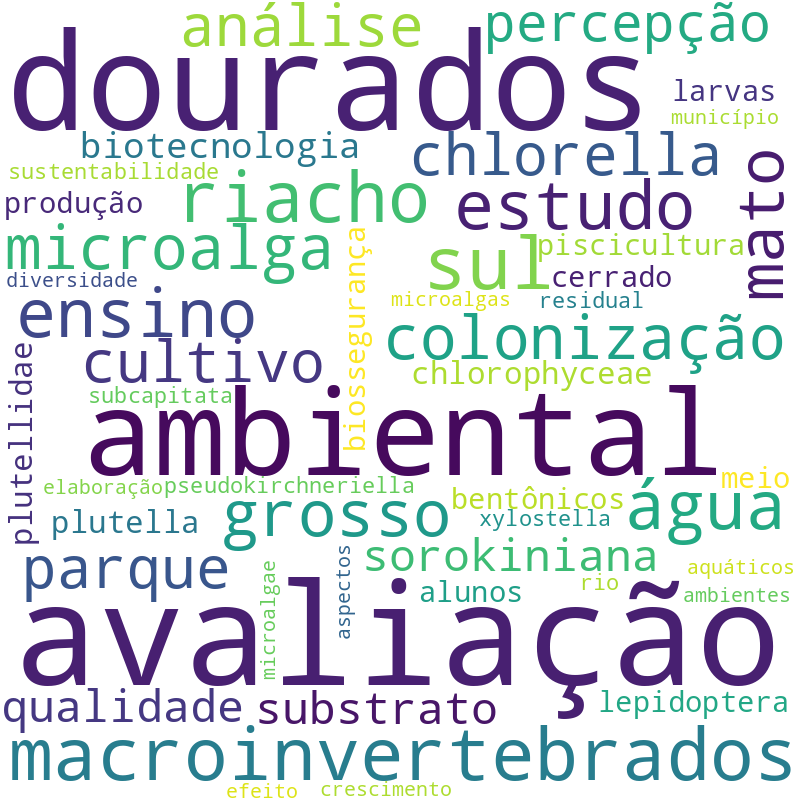 Nuvem de termos dos títulos das publicações