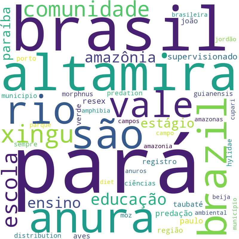 Nuvem de termos dos títulos das publicações