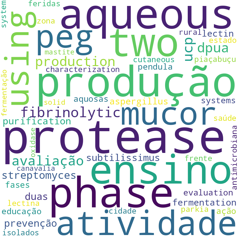 Nuvem de termos dos títulos das publicações
