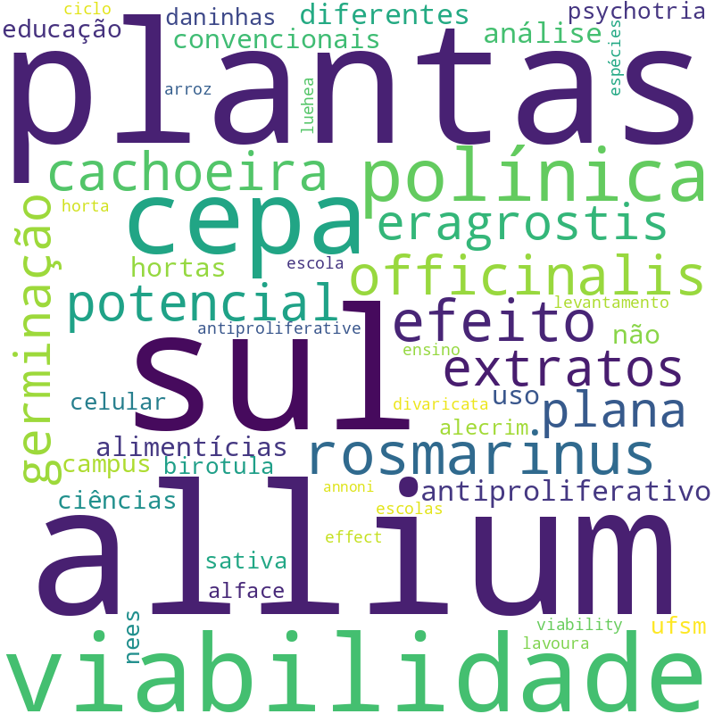 Nuvem de termos dos títulos das publicações