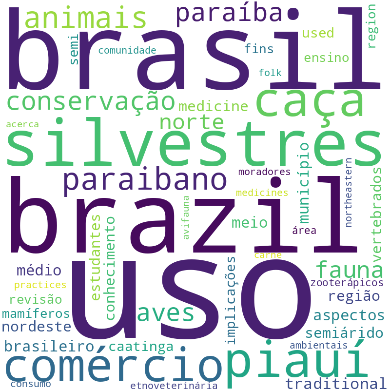 Nuvem de termos dos títulos das publicações