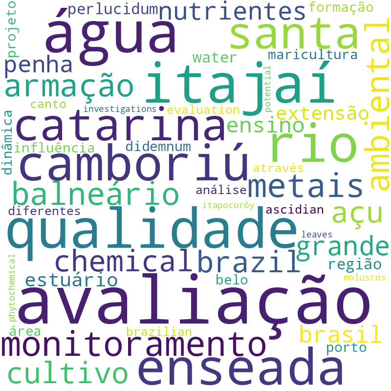 Nuvem de termos dos títulos das publicações