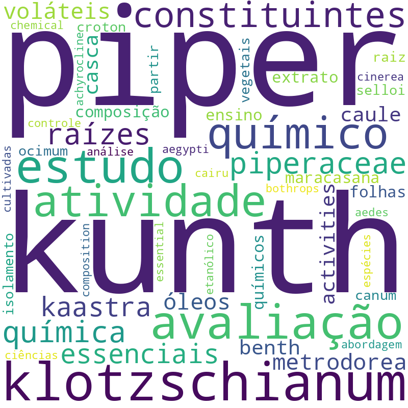 Nuvem de termos dos títulos das publicações