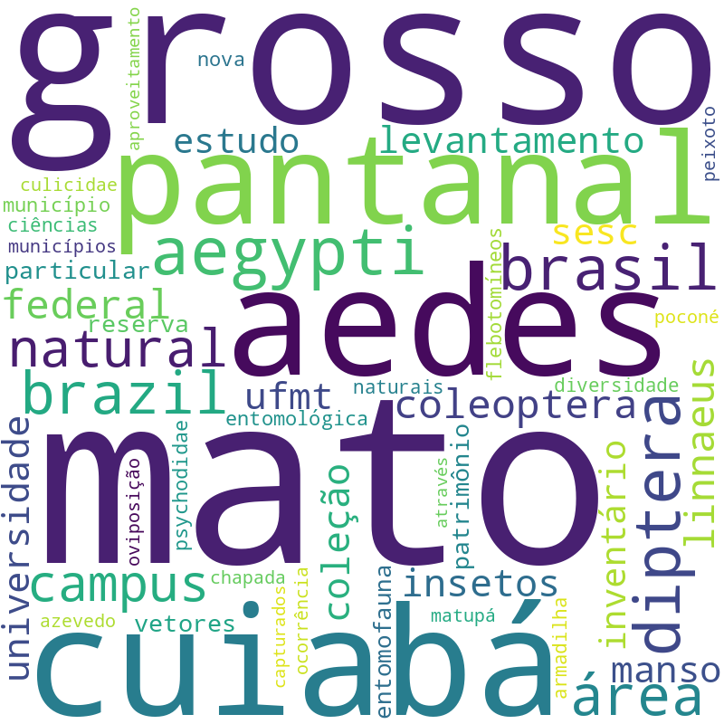 Nuvem de termos dos títulos das publicações