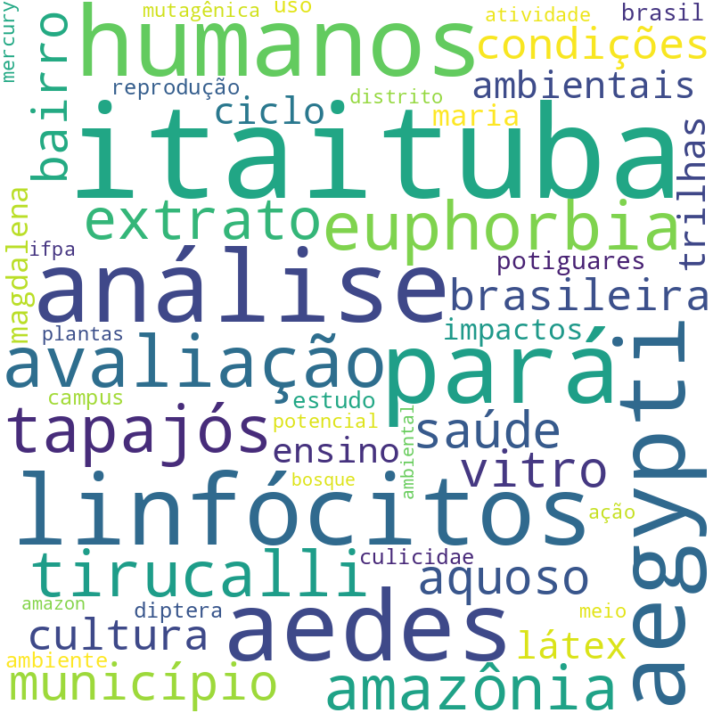 Nuvem de termos dos títulos das publicações