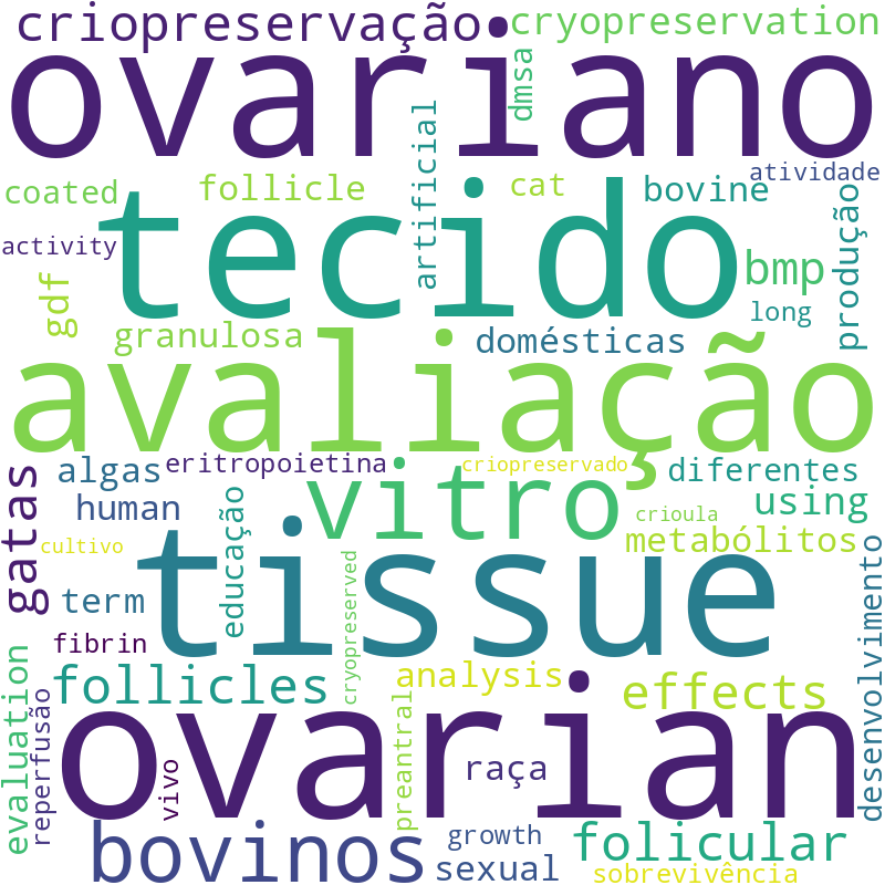 Nuvem de termos dos títulos das publicações