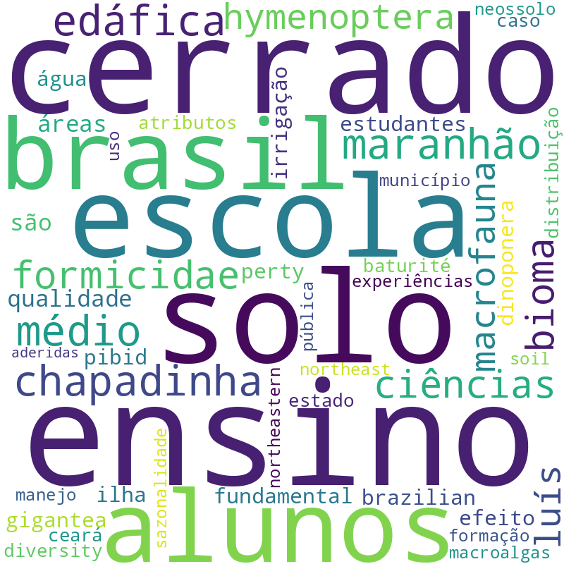 Nuvem de termos dos títulos das publicações
