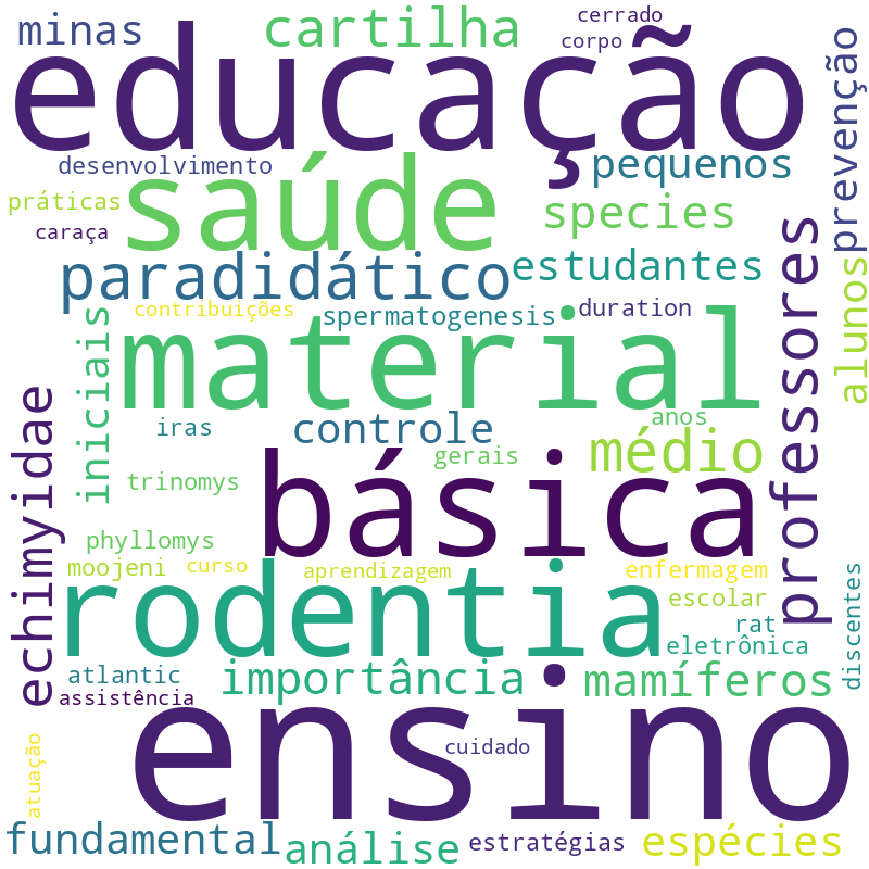Nuvem de termos dos títulos das publicações
