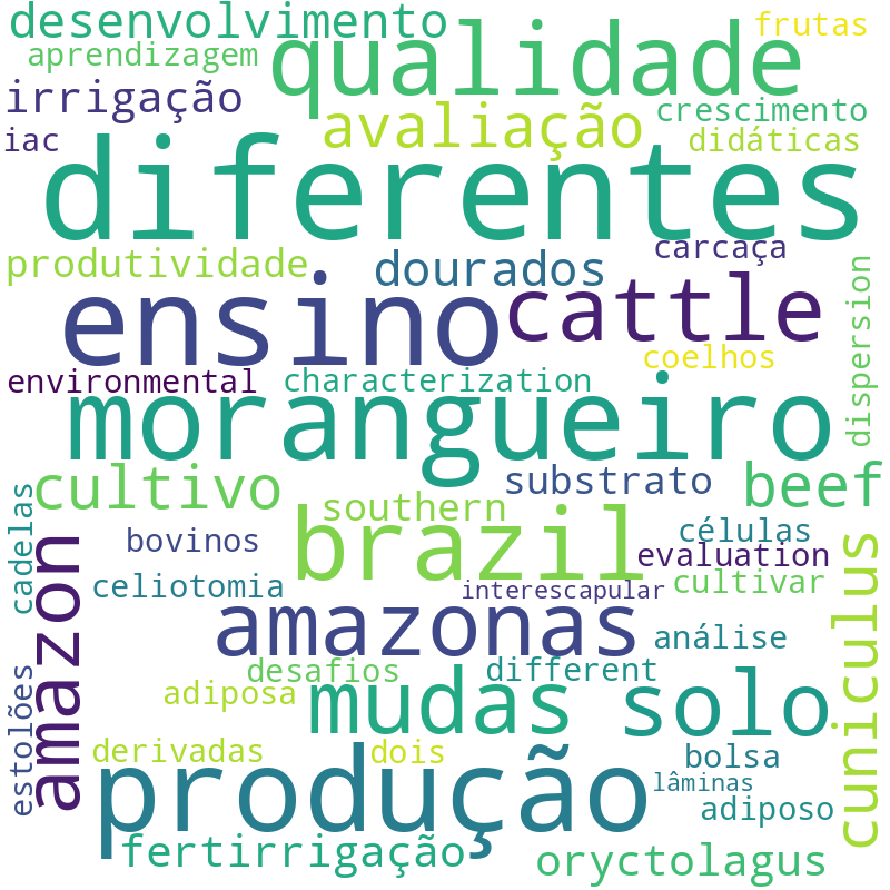 Nuvem de termos dos títulos das publicações